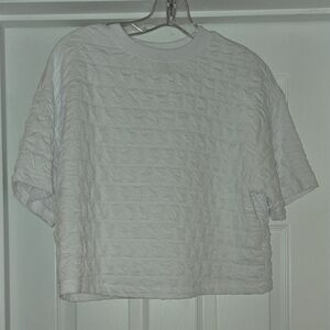 a new day White Textured Crop Top